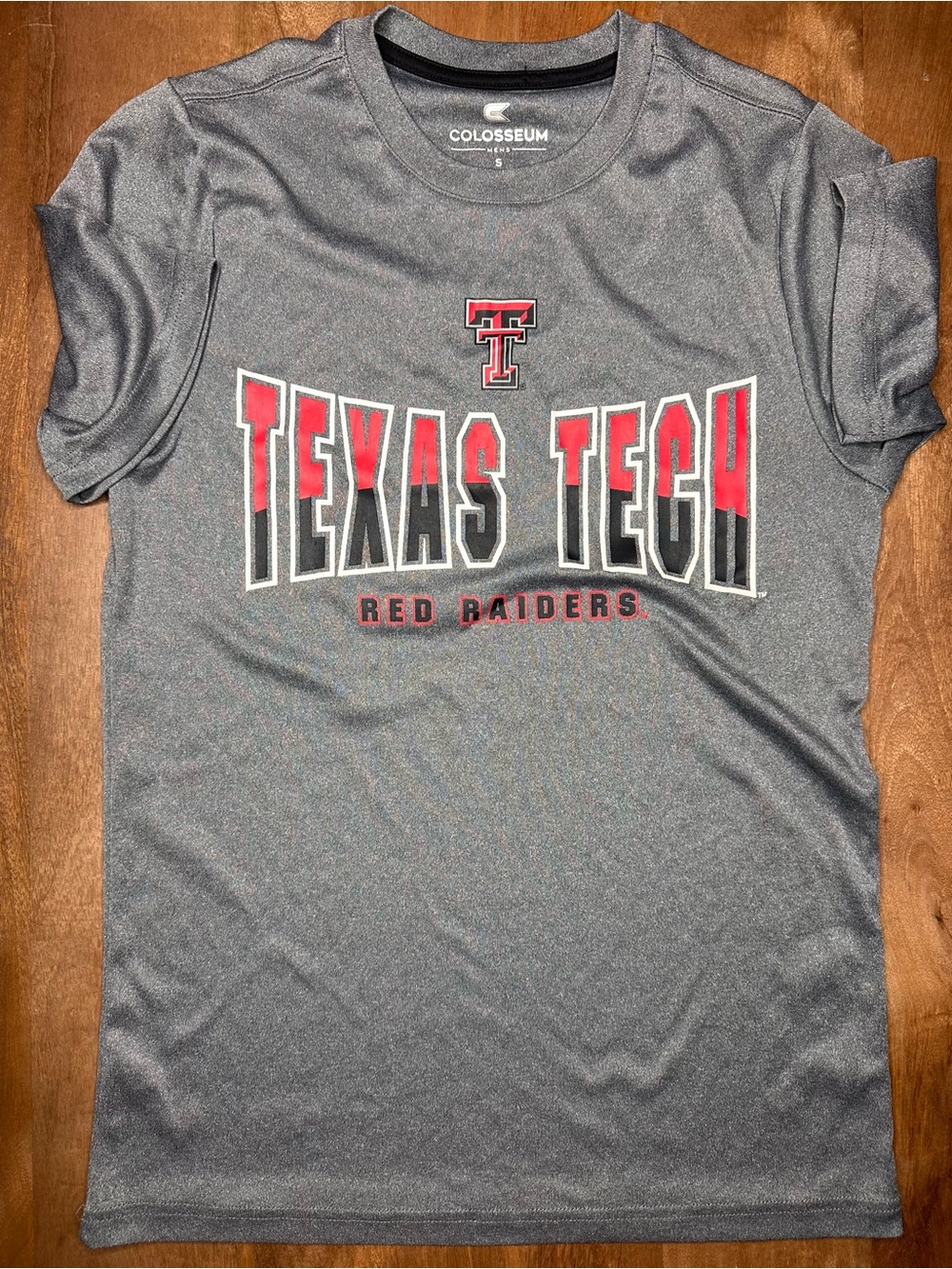 Colosseum Gray & Red Texas Tech Fan Tee